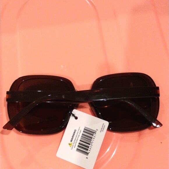 OVERSIZED SQUARE ROUND Brown Sunglasses Glamorous Summer Vacation Beach UV400 - Picture 11 of 11
